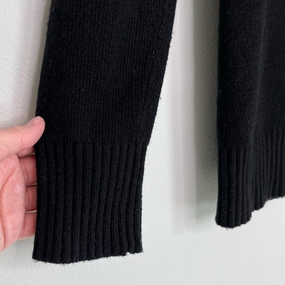 J. Crew Women’s Cashmere Wool Blend Dream Zip Henley Sweater Black Small - Picture 8 of 8